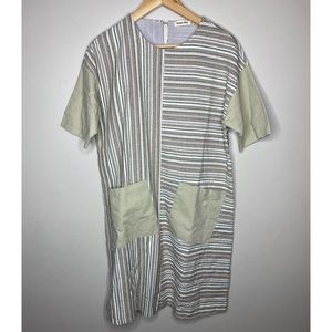 Hidden Alley Boxy Fit Cotton and linen blend dress